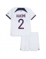 Paris Saint-Germain Achraf Hakimi #2 Venkovní dres pro děti 2023-24 Krátký Rukáv (+ trenýrky)